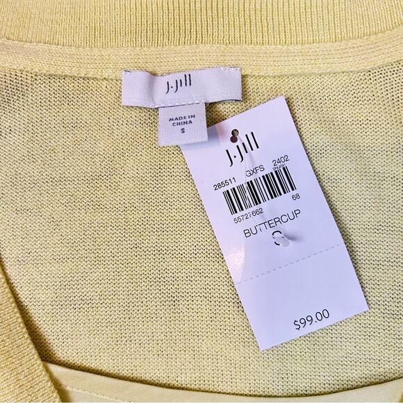 🆕 J. Jill Layered Sweater Tunic Womens Size S Buttercup Yellow Lightweight NWT - Picture 7 of 9